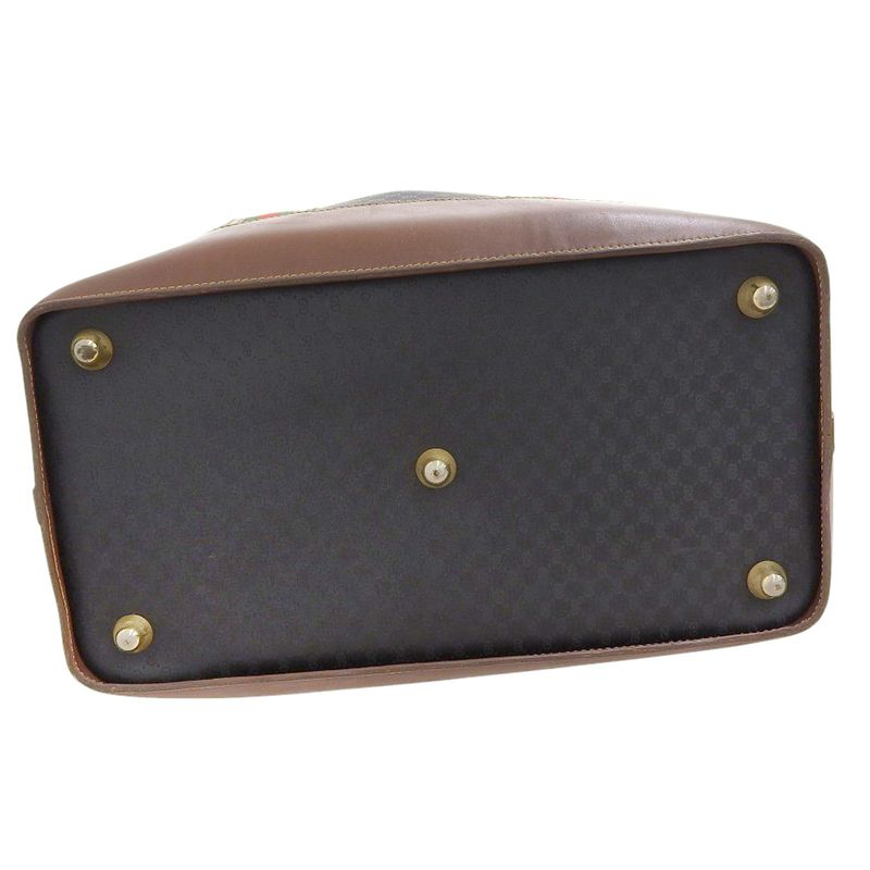 Gucci 90's Vintage Sherry Line Micro GG Jacquard Leather Box Calf Leather