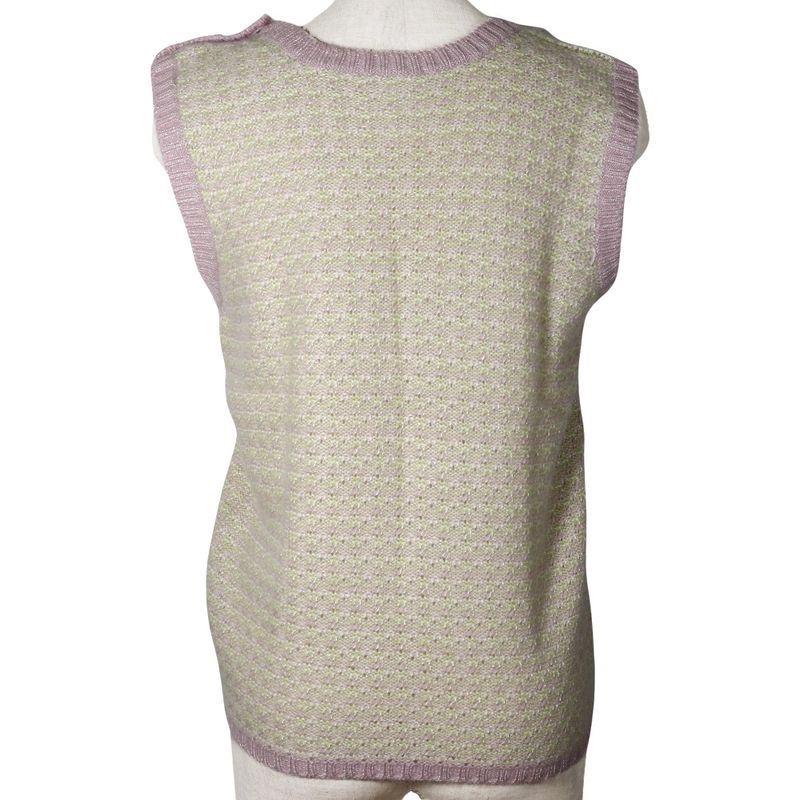 Chanel Knit 05P P25397v01844 Cashmere And Rayon Pink/yellow Green Ladies Vest