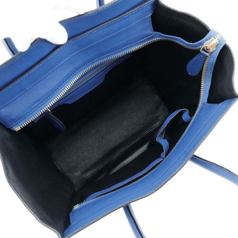 Celine Luggage Micro Suede And Calf Blue Women's Handbag