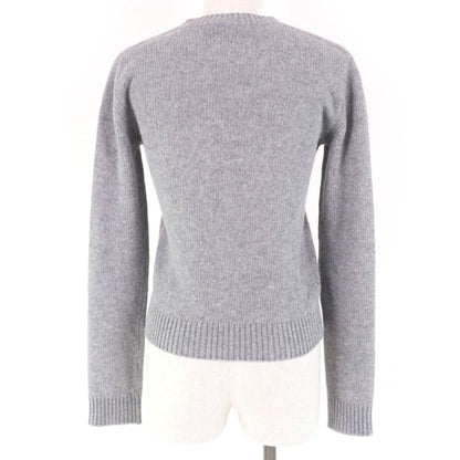 Prada 2021 P24m2h Virgin Wool Cashmere Blend Logo Design Long Sleeve Knit Top