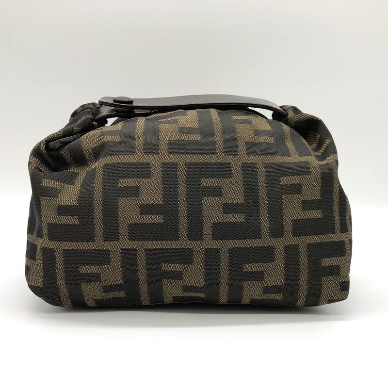 Fendi 2262226540009 Pouch Khaki Nylon/leather Zucca Women Men Fashion