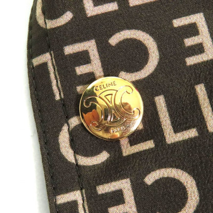 Celine 2v19j983q 100% Silk Eddy Triomphe Button Full Logo Design Collarless