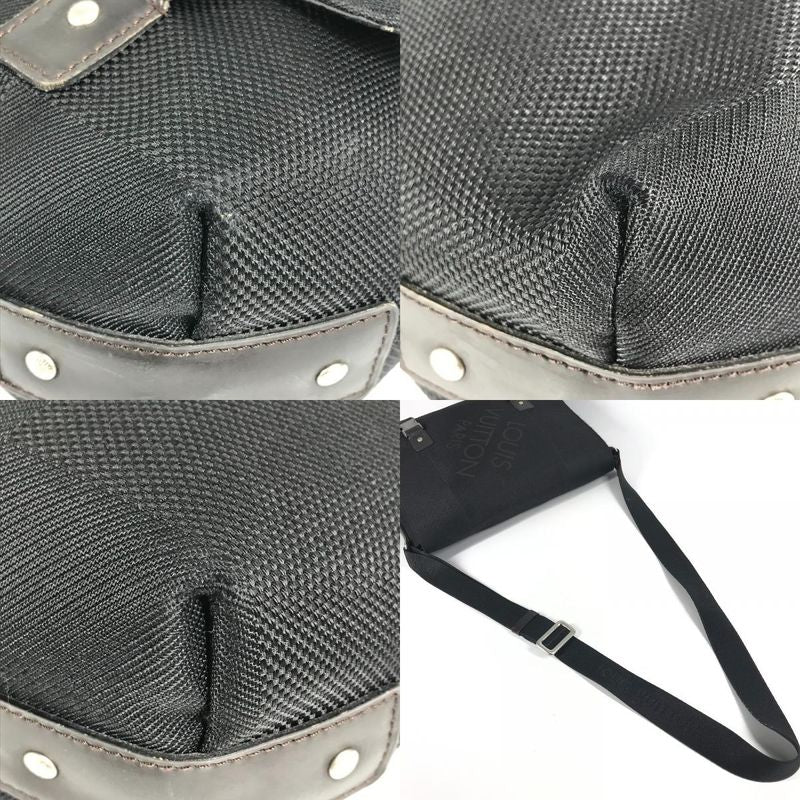 Louis Vuitton Shoulder Bag Roux M93079 Damier Geant Canvas Black