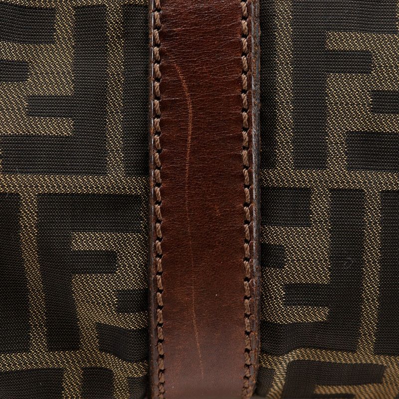 Fendi Zucca Nylon Canvas Brown Unisex Boston Bag
