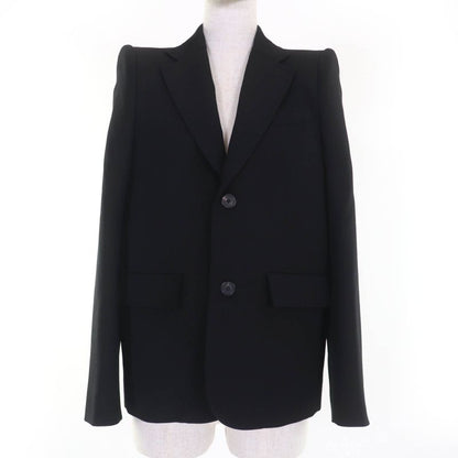 Balenciaga 623044 100% Wool Power Shoulder Tailored Jacket Black 34 Hanger Made