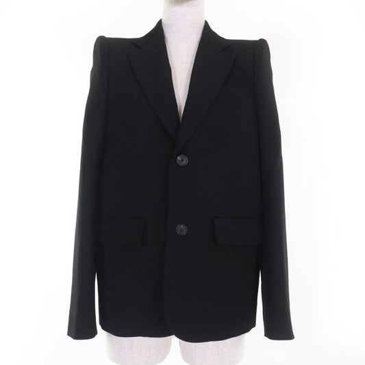 Balenciaga 623044 100% Wool Power Shoulder Tailored Jacket Black 34 Hanger Made