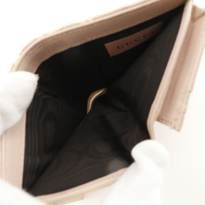 Gucci Compact Wallet GG Ghost Card Case 449421 Leather Pink Women's Bifold