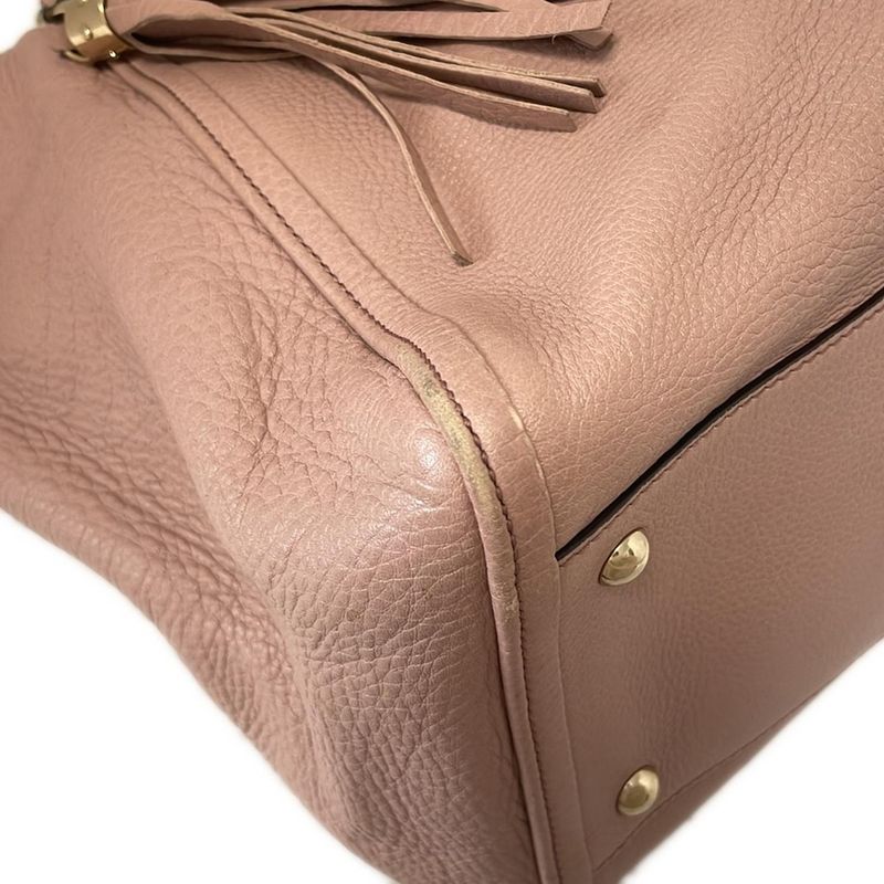 Gucci Tote Bag Soho Cellarius 282309 Pink Beige Leather