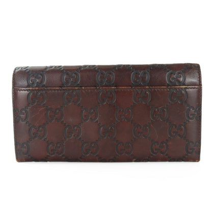 Gucci Bifold Wallet 146229 Sima Leather Dark Brown Long Wallet Small Accessories