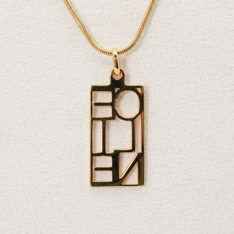 Celine Logo Necklace Gold Snake Chain 24-5849s