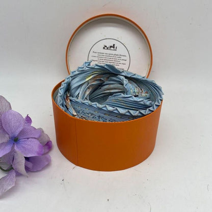 Hermes Silk Scarf Pleated Gathered Swan Shawl
