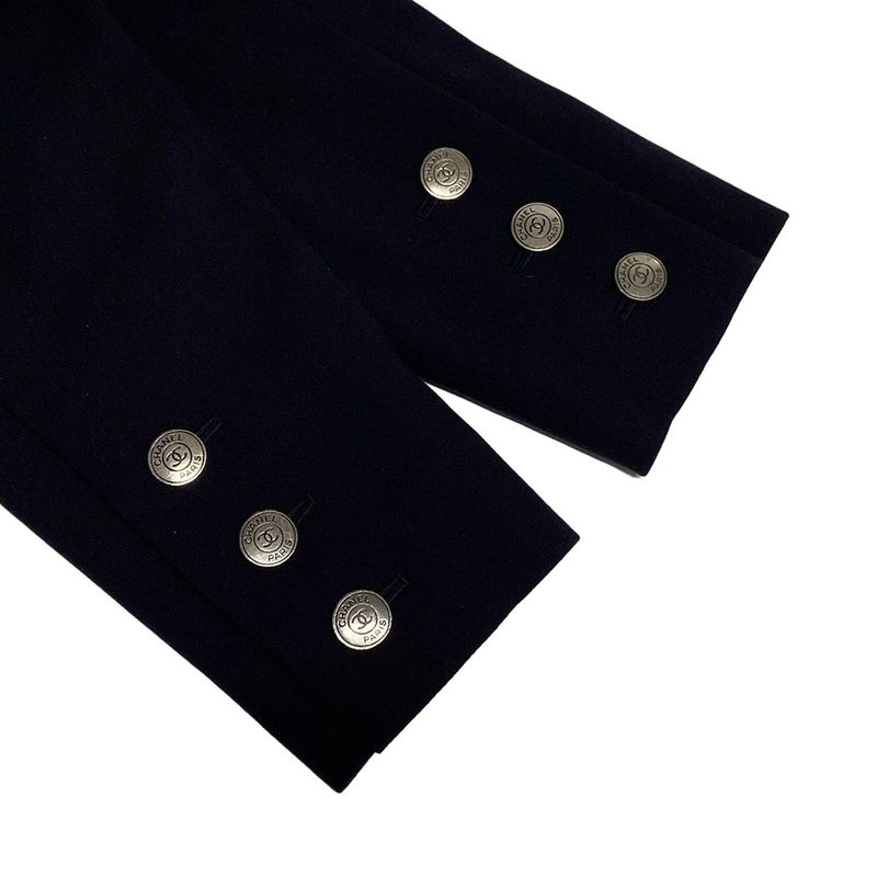 Chanel Jacket Size 40 M Ladies P08873 Black Long Sleeves/shoulder Pads/fall/wint