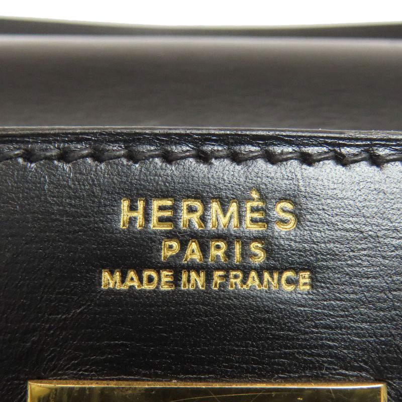 Hermes Kelly 32 Outer Stitch Gold Hardware Handbag Box Calf Women