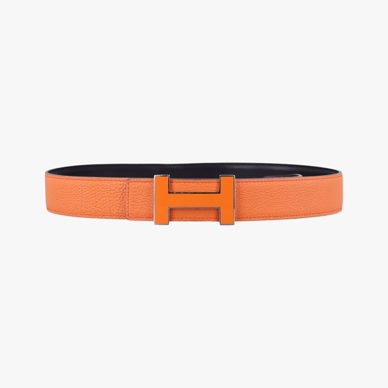 Hermes Vintage H Orange Leather M 85 CO