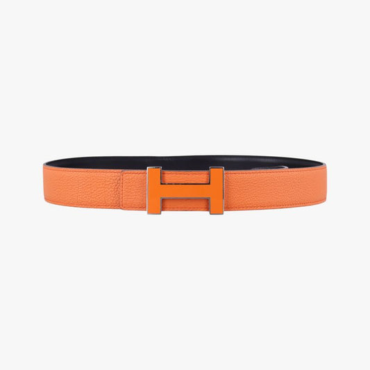 Hermes Vintage H Orange Leather M 85 CO