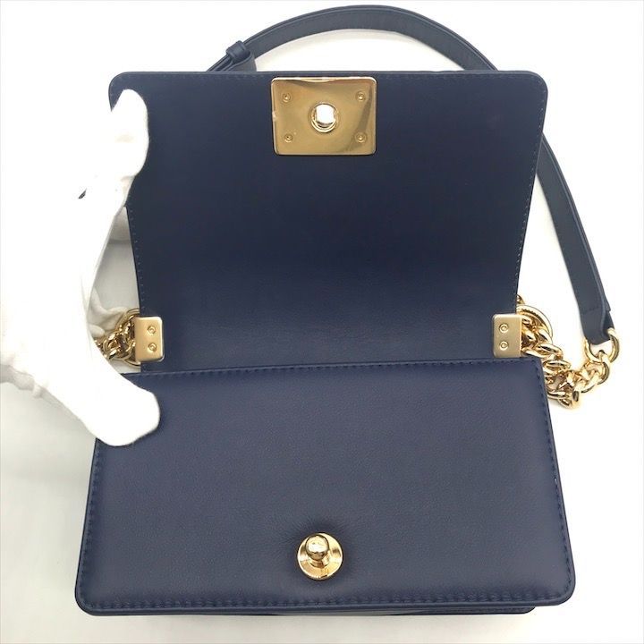 Chanel CC Logo Stitch Lambskin Bicolor Chain Shoulder Bag