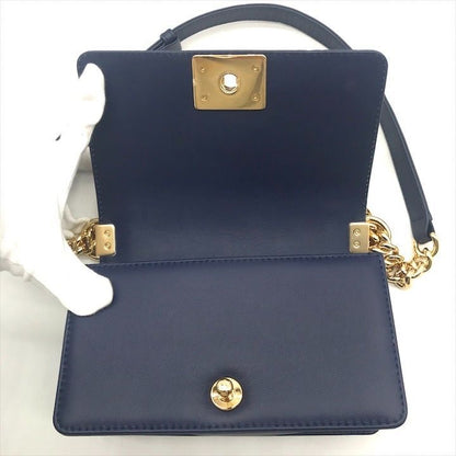 Chanel CC Logo Stitch Lambskin Bicolor Chain Shoulder Bag