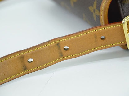 Authentic Louis Vuitton LV Tambourin Monogram Shoulder Bag Pochette Brown