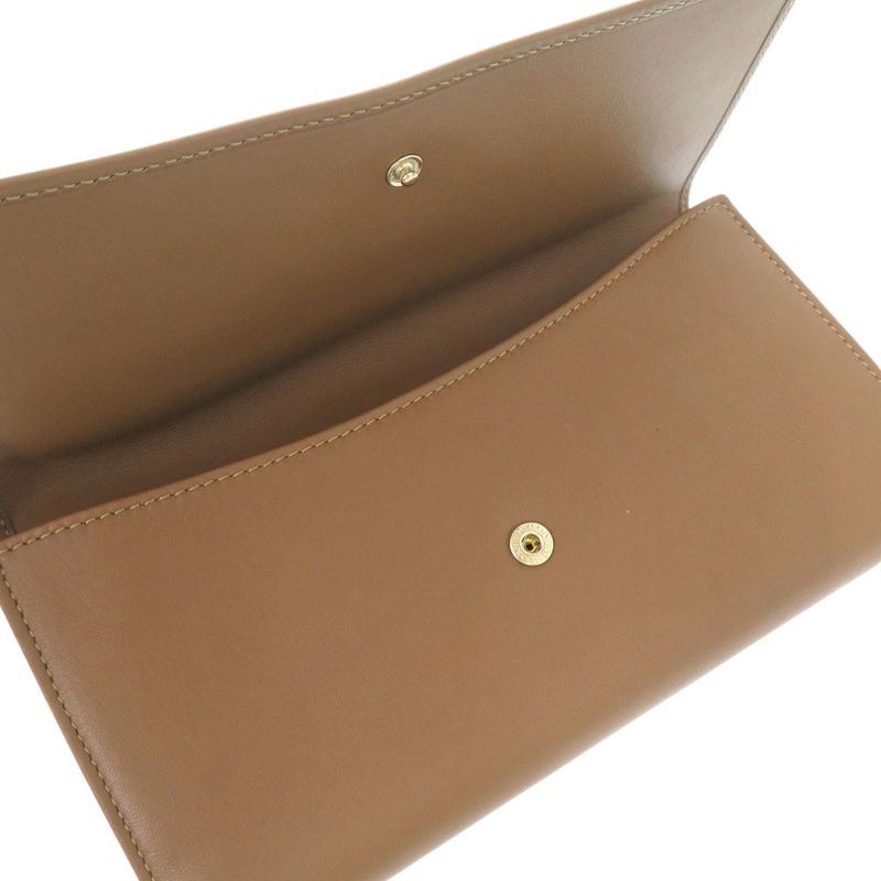 Bulgari Colore Trifold Long Wallet W Hook 33385 Long Leather Brown 1242 Bvlgari