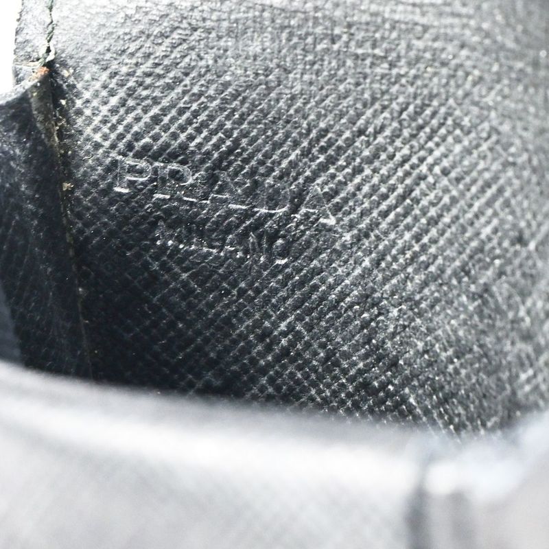 Prada Coin Case Coin Case Logo Leather Black 01bs117