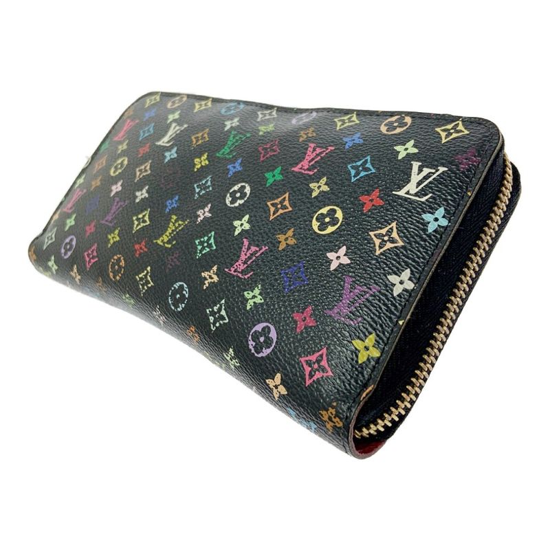 Louis Vuitton M60243 Multicolor PVC Zippy Wallet Black 403710 Long Wallet
