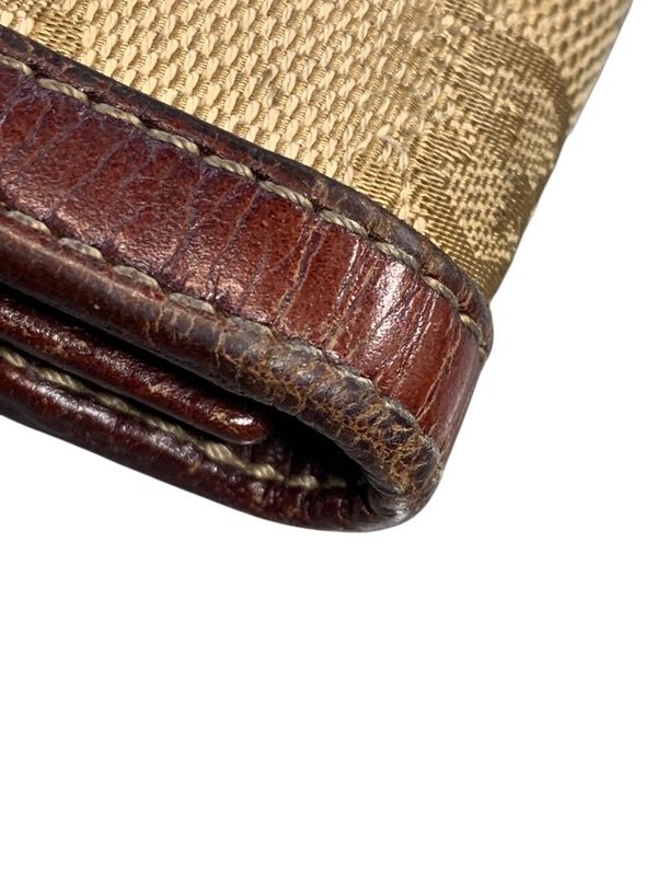 2540 Gucci Long Wallet W Hook Wallet G Mark GG Canvas Preowned 190389-4276