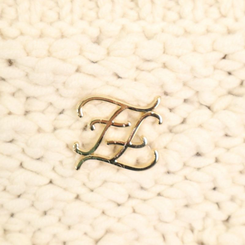 Fendi Knit Women's FF Logo Cropped Sweater Long Sleeve Clothing Tops Apparel