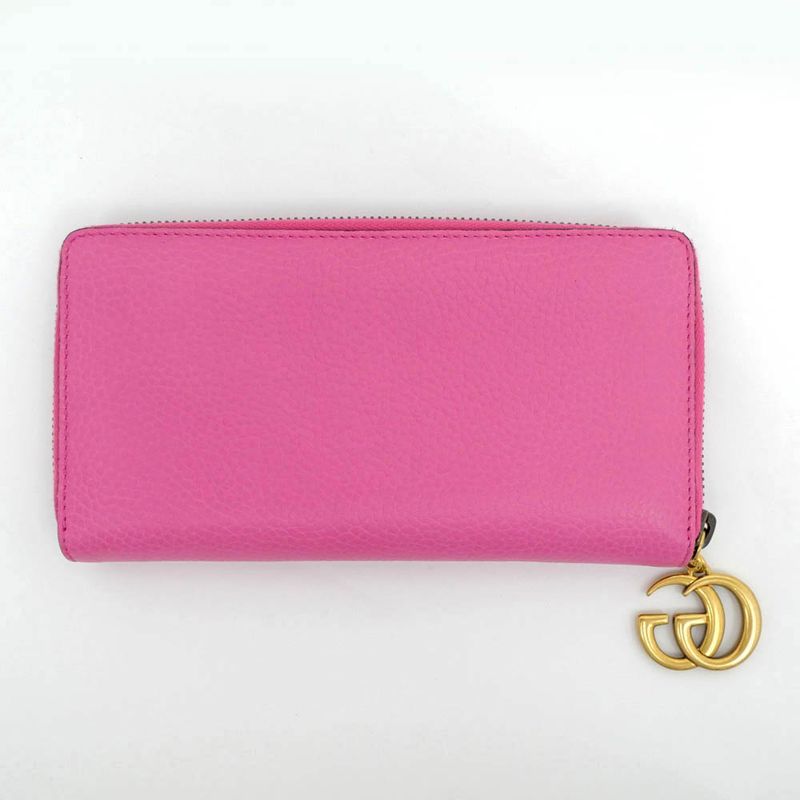 Gucci GG marmont Zip Around 409392 1147 Pink Long Wallet