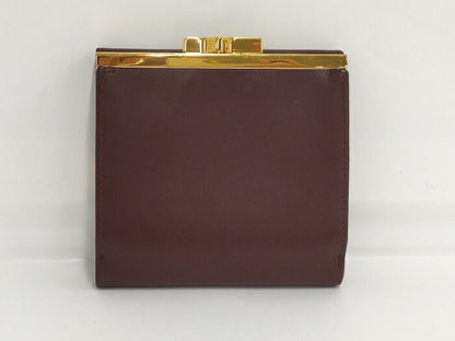 Cartier Compact Wallet Trifold Clasp Closure Mastline Leather Bordeaux