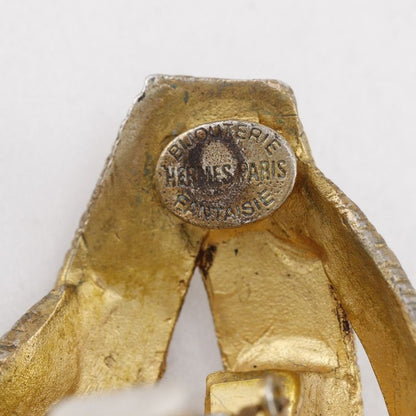 Hermes Ribbon Motif Bijouterie Fantaisie Vintage Gold Plated Ladies 34.0g