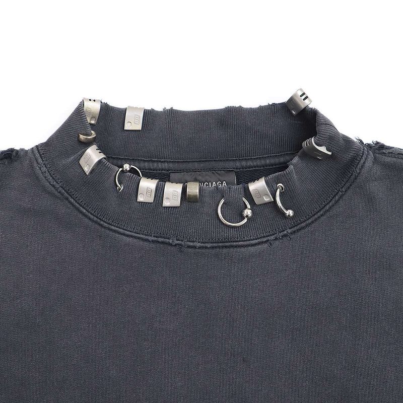 Balenciaga Earrings Neck Sweatshirt 762718 Tpvd9 Charcoal 1