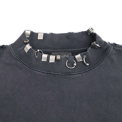 Balenciaga Earrings Neck Sweatshirt 762718 Tpvd9 Charcoal 1