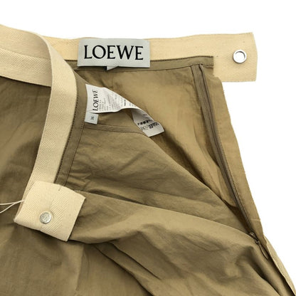 Loewe Cut Off Cotton Flared Skirt D2175260fa Beige 36