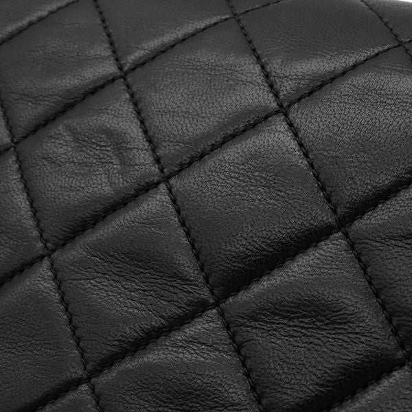 Chanel Shoulder Bag Full Flap Bag Lambskin Black Gold Hardware Black Chain