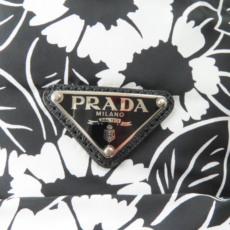 Prada 2021 1hc248 Re Nylon Floral Pattern Bucket Hat With Triangle Logo Plate