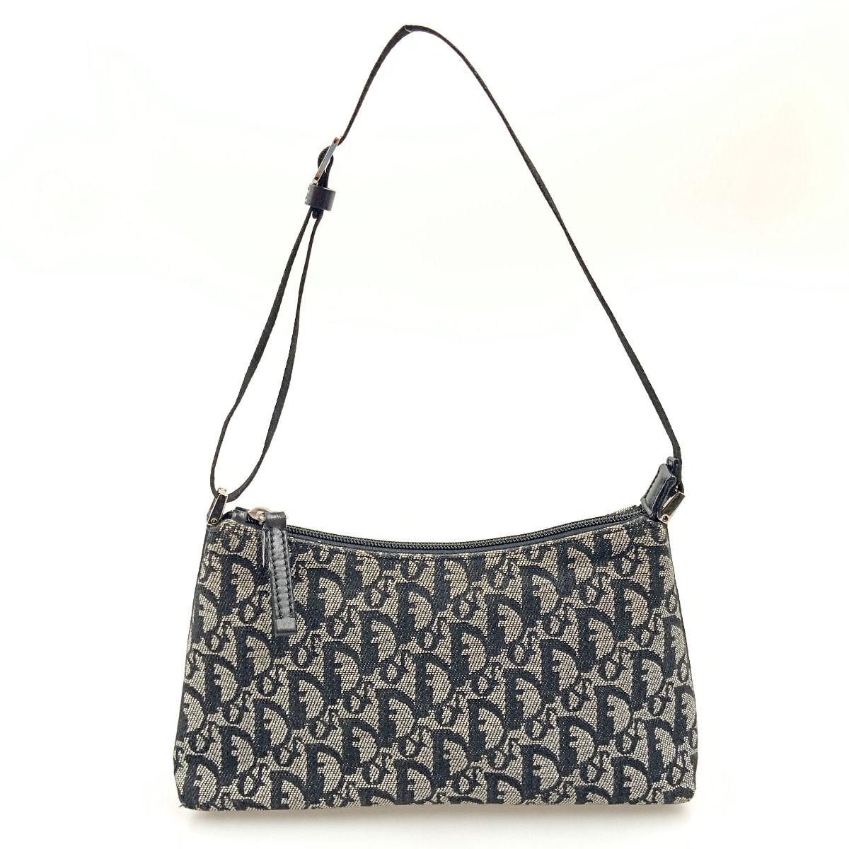 Christian Dior Trotter Handbag Pouch Beige X Black