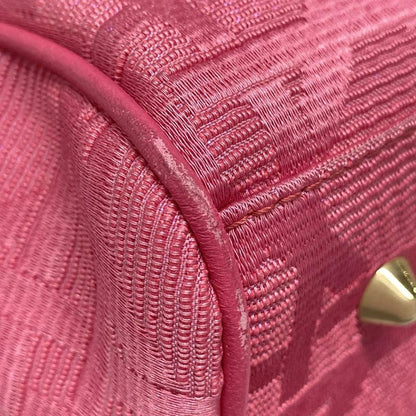 Dior/christian Dior Handbag Canage Stitch Pink Lame Leather