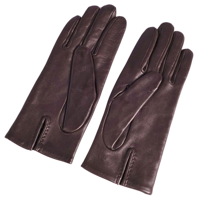 Hermes Gloves Lamb Leather H Logo Women