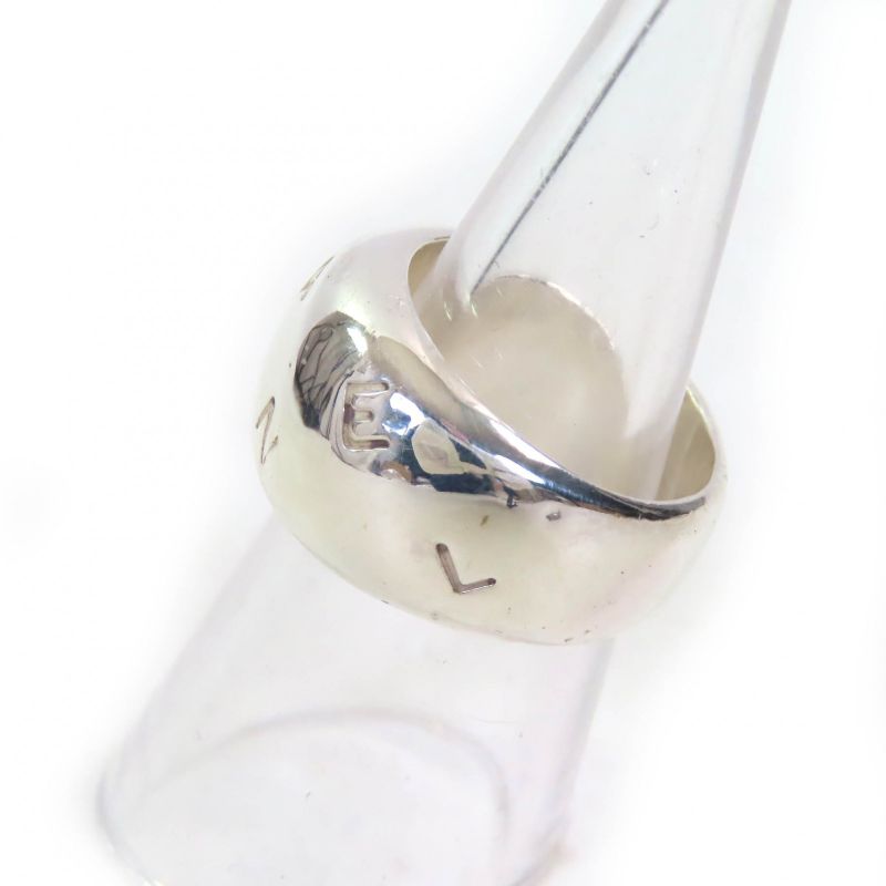 CHANEL Sv925 Logo Engraved Wide Ring - Ring Accessory Silver Size Approx 13