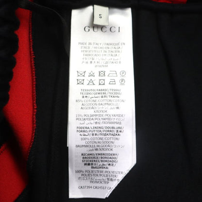 Gucci 587466 Webline Logo Embroidery Velour Shorts Black Red Green S Made In