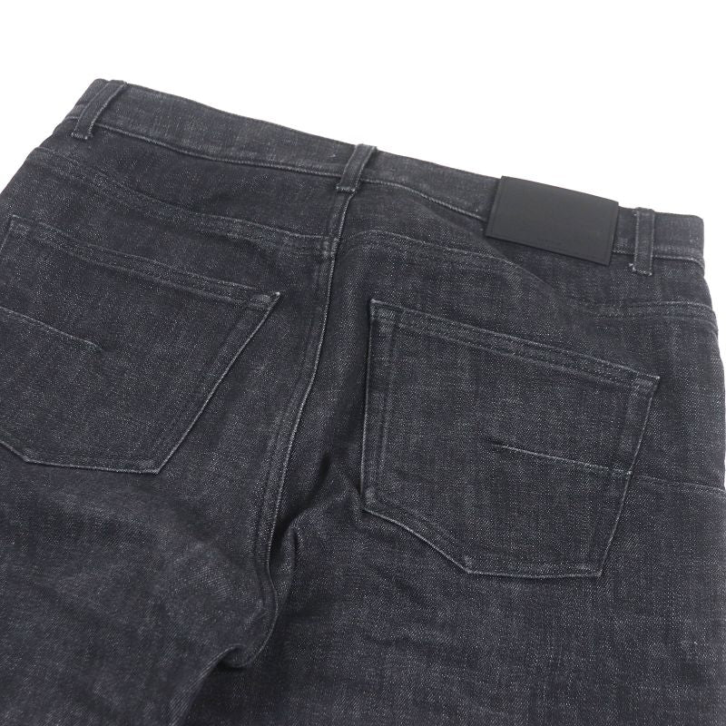 DIOR 313ds14b315x Logo Patch Leather Patch Button Fly Denim Pants Jeans Black