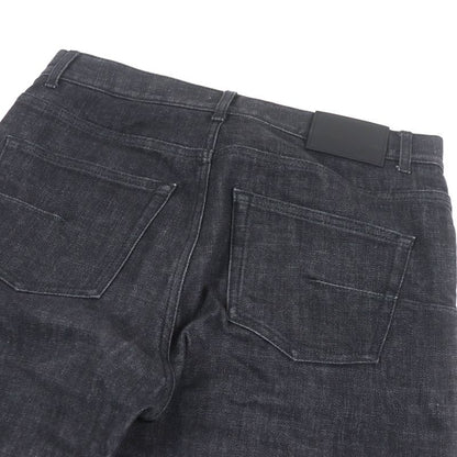 DIOR 313ds14b315x Logo Patch Leather Patch Button Fly Denim Pants Jeans Black