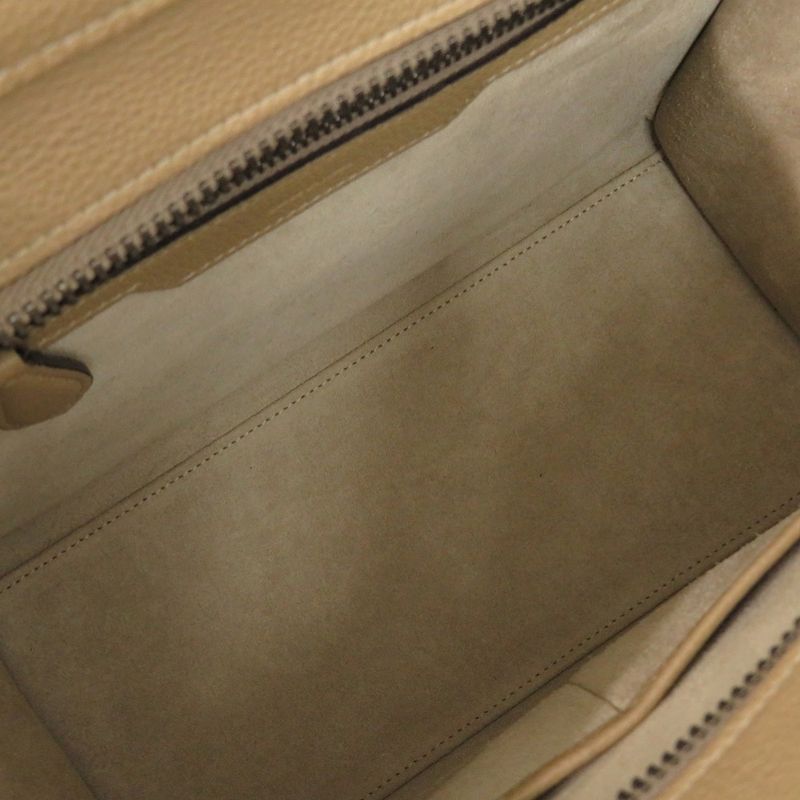 Celine Luggage Micro Shopper Leather Beige Handbag 1112 Celine