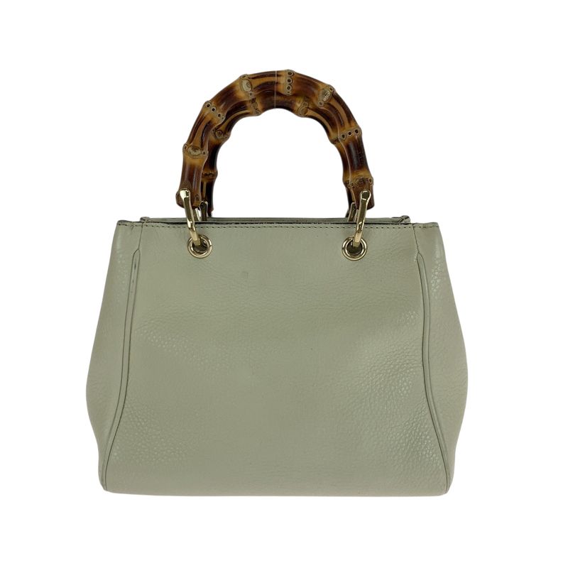 Gucci Bamboo Ivory Brown Gold Hardware Leather 368823 Handbag Women 504677