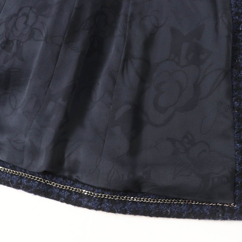 CHANEL P57229 Worn By Shin Hye Park BIG Coco Bag Belted Long Coat Black Navy