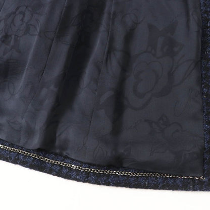 CHANEL P57229 Worn By Shin Hye Park BIG Coco Bag Belted Long Coat Black Navy