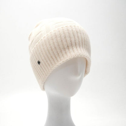 Hermes Freckens Knit Cap Size S Serie Button H Logo Ribbed Beanie Hat