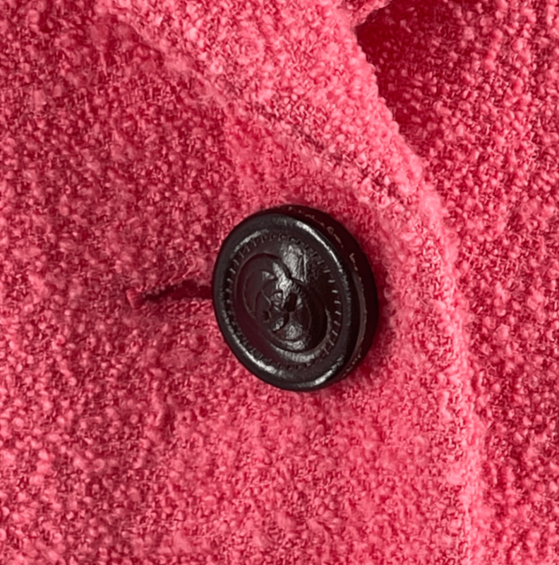 Gucci Wool Leather Tweed Jacket Pink