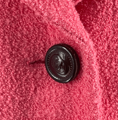 Gucci Wool Leather Tweed Jacket Pink