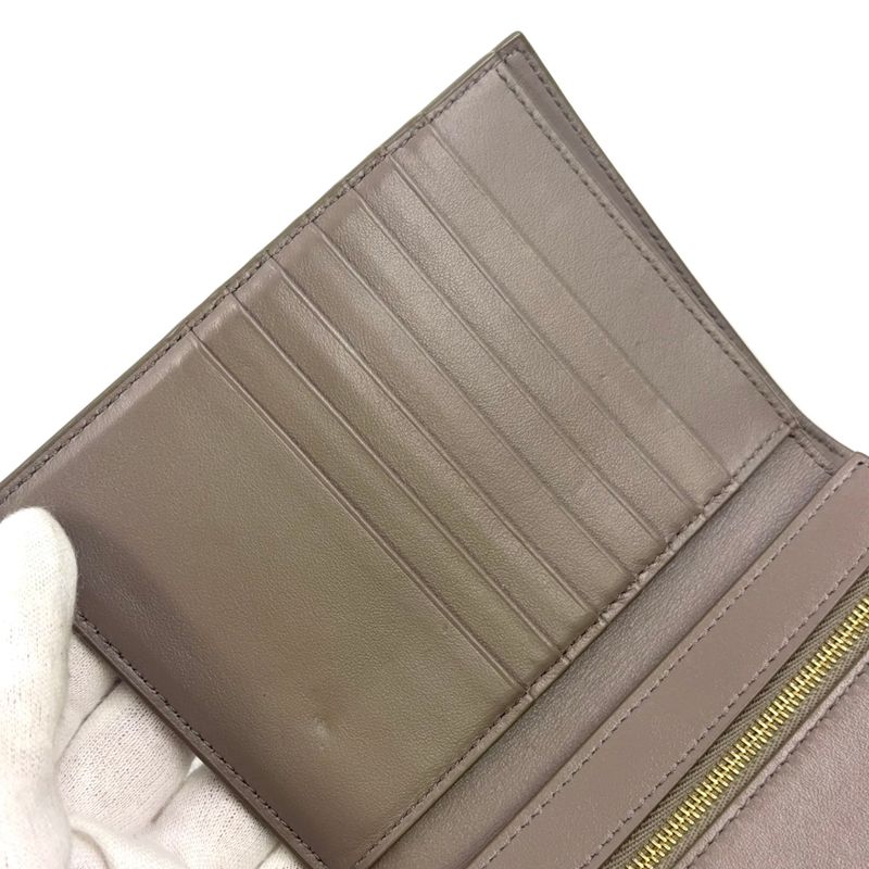 Celine Medium Strap Wallet Leather Gray Beige And Light Blue Wallet